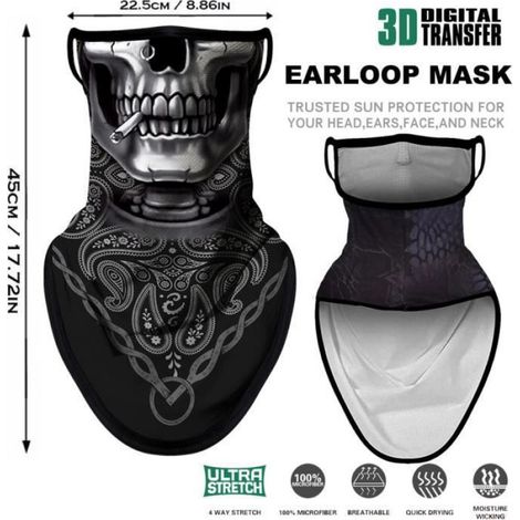 Cagoule Bandana - Microfibre Polyester 100 % - Protection UV50+ - Tube Respirant Pour Outdoor Et Moto - Unisexe ×1 (1/4)