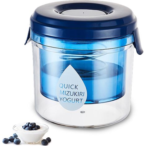 Passoire à yaourt grec avec couvercle, yaourtière, passoire en maille ultra fine avec filtration à pression, fait du yaourt grec ou à la noix de coco épais et crémeux (1/5)