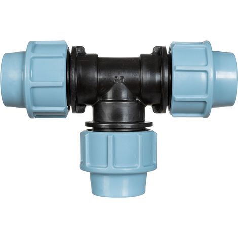 HOLZBRINK 5x T-Stück 1 x 1 x 1 Zoll Rohrverbinder für Rohrabzweigung des Verlegerohrs und des Tropfschlauchs, Material: PP, HBZ-14 (1/5)