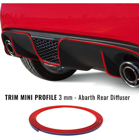 Profilo Adesivo per Paraurti Posteriore Fiat 500 Abarth - Colore: ROSSO