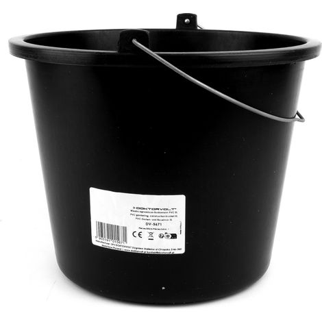 Bau- und Garteneimer 12L PVC schwarz für Mörtel und Wasser (1/5)