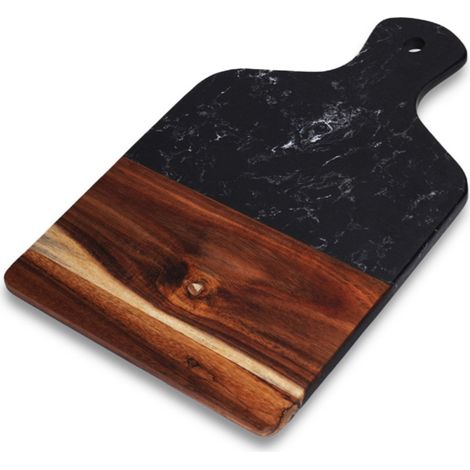 Planche à découper en acacia marbré, planche à découper pour steak, cuisine occidentale, fruits, fromage (1/5)