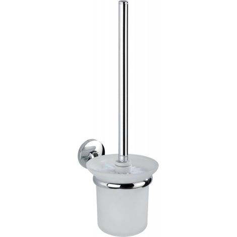 Wenko 22174100 Set Per Il Wc Cuba In Acciaio Inossidabile, Contenitore Color Argento/Trasparente, 50 X 40 X 25 Cm