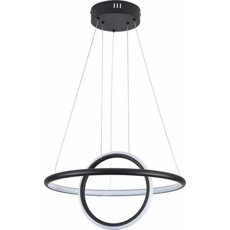 Suspension Gravity noire 2 anneaux LED 36W Ø42,5 cm (1/2)