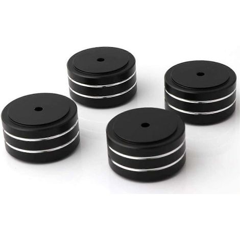 Lot de 4 pieds isolants en aluminium 40 x 20 mm pour amplificateurs HiFi, enceintes, platines vinyles et DAC. (1/4)