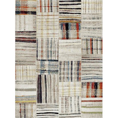 Tapis berbère motifs tribaux 240x340 beige LYN8 MARO