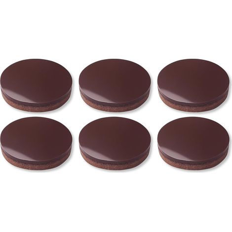 6x Patin silicone autocollant antidérapant anti-vibration rond Ø28mm Pied Meuble Ménager Electronique Adhésif, Marron (1/3)