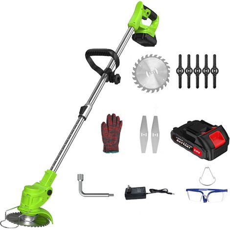 Tondeuse à gazon sans fil 21 V/2 Ah, 3 lames différentes, couteau de débroussaillage inclus. (1/5)