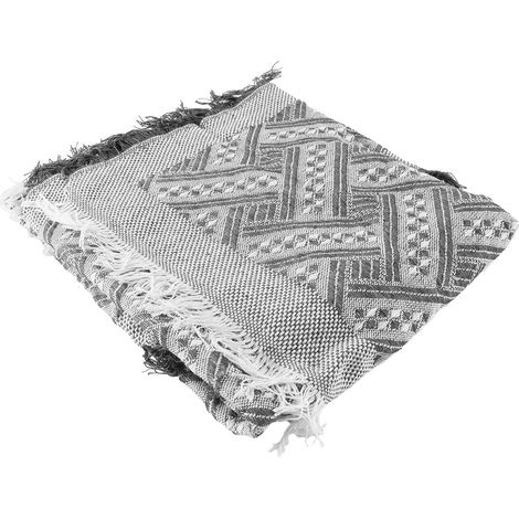 Couverture de Pique-Nique Lavable et imperméable, Tapis de Plage, Couverture de Camping pour extérieur/Pique-Nique/Jardin/Plage, Blanc 90 x 180 cm (White) (White Grey) (1/5)
