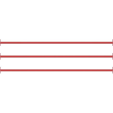 Sbarre da Gioco 3 pz 125 cm in Acciaio Rosso vidaXL