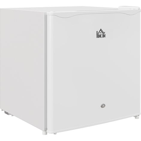 HOMCOM 46L Counter Top Fridge Mini Fridge with Lock Chiller Box Cream White (1/5)