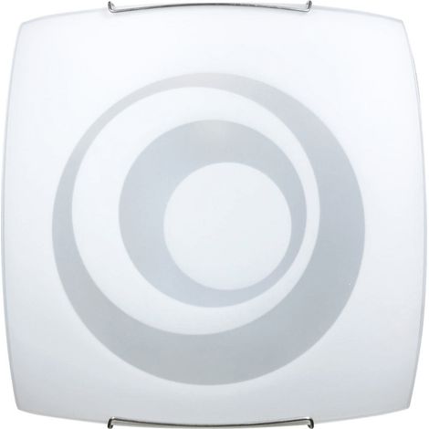 Plafón 1xE27 Ganchos Alambre Acero Placa Cristal Blanco E-Energy Galatea