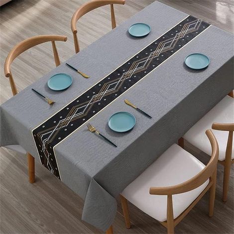 Nappe rectangulaire antitache, nappe rectangulaire en toile cirée (1/4)