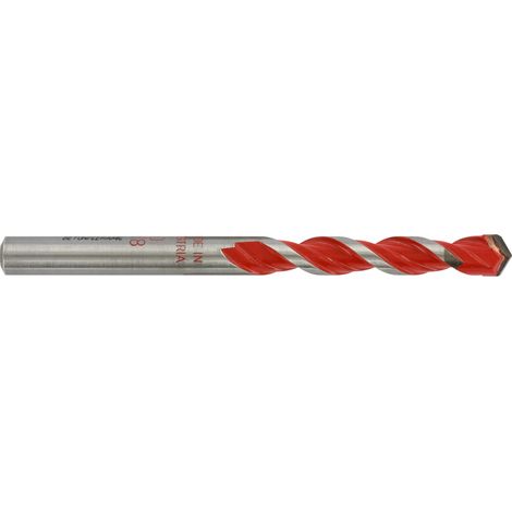 Tivoly • 1 Broca Technic 2 en 1 para baldosas de hormigón, Roja, Ø 6 mm (1/2)