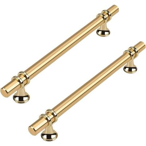 Lot de 6 Poignée de meuble Poignée de Meuble Cuisine Poignee Doree -poignee de cuisine or Poignee Tiroir en Alliage de zinc Entraxe 192mm (1/4)