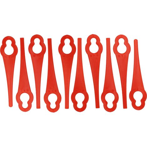 vhbw 10x Lames compatible avec Fuxtec FX-E1RT20 taille gazon Lames de rechange, rouge, plastique / nylon (1/4)