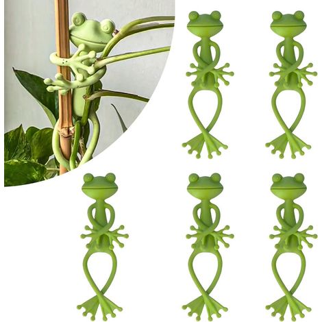 Supports pour plantes grenouilles (lot de 5) – Décoration verte – TPR – Vert – (1/5)