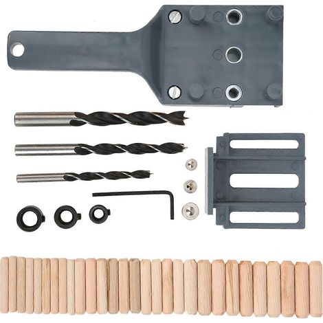 41-teiliges Set Tischler-Holzbohrlehren, DIY-Geradbohrloch-Finder, Holzbearbeitungszubehör, Grau