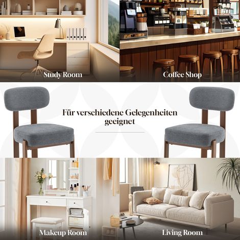 Lot de 2 chaises cuisine rustiques, dossier incurvé, rembourrage épais lin, style moderne milieu XXe siècle. (1/4)