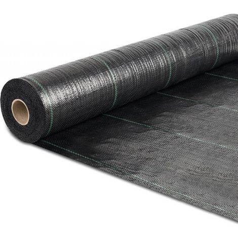 Toile de paillage anti-racines de 5 mètres de long sur 7 mètres de large (35 m² au total), résistante et perméable à l'eau, 100 g (1/5)