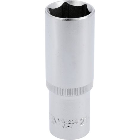 Bussola lunga a 6 punte cromata da 1/2'' 21 mm - YT-1234 (1/2)