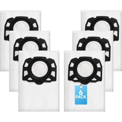 6Pcs Sac Aspirateur, Compatible avec le pour Karcher Sacs Aspirateurs WD2 Plus, Karcher WD 3, WD 3 Battery, KWD 1, KWD 2, KWD 3, MV 3, SE4001, SE4002, Sac Aspirateur Universel (1/5)