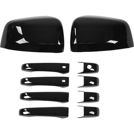 10PCS Auto Außerhalb Türgriff Trim Helle Schwarz Rückspiegel Abdeckung Ersatz Für Jeep Grand Cherokee WK2 WL (1/5)