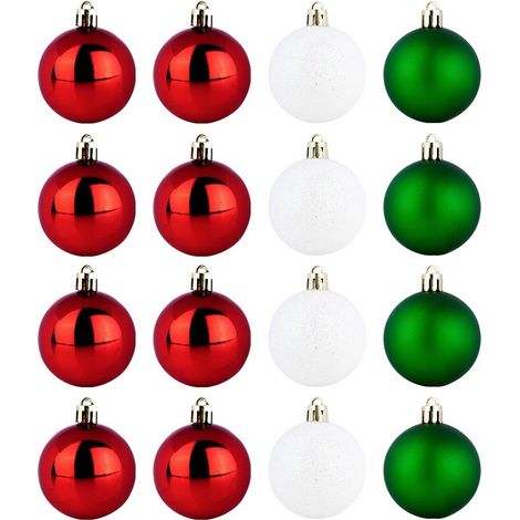 16 bruchsichere, farbenfrohe Weihnachtskugeln (Weihnachtsbaumkugel-Set) (1/4)