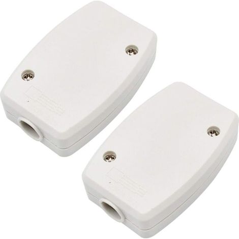 Boîte de jonction électrique 3 pôles, boîtier de distribution câblé, 2 pièces, couleur blanche