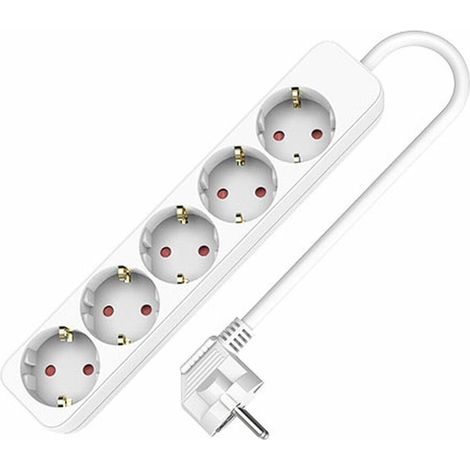 Multiprise électrique tm-electron 5 prises blanche 3680 watts