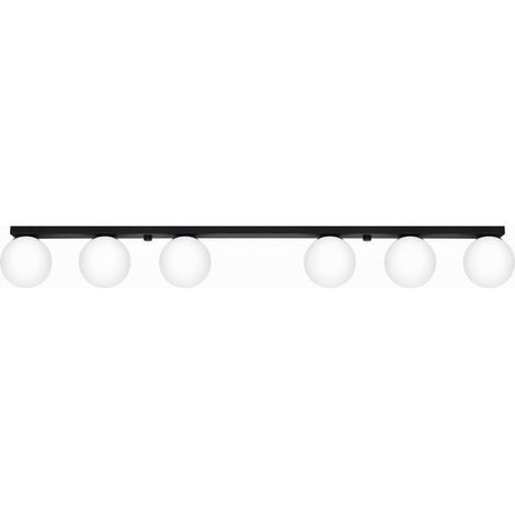 Lámparas de techo Yoli negro acero/vidrio 6xG9  120cm Sollux (1/5)