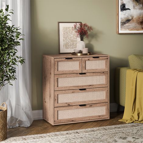 Cassettiera per camera da letto Elven, Rovere, 79 x 85 cm con 5 cassetti, Vicco (1/5)