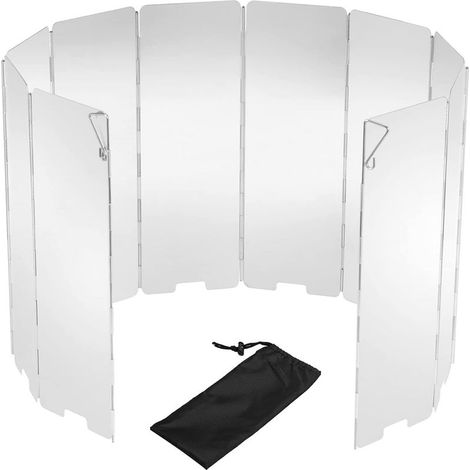 10 Plaques Pare-Vent Pliable en Aluminium Pare-Brise pour Rechaud de Camping Plein Air Pare-Brise pour Cuisinière à Gaz (1/5)