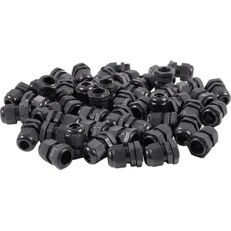 50 connecteurs étanches en plastique noir PG11 pour câble de 5 à 10 mm de diamètre (1/5)
