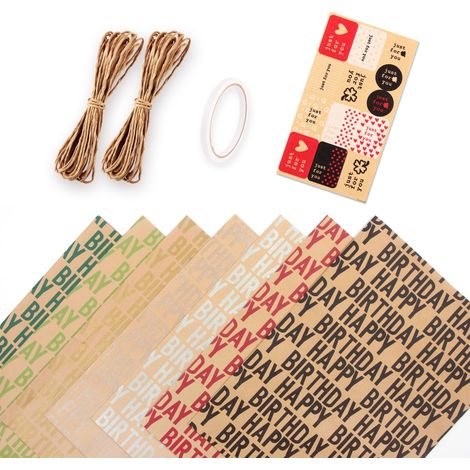 Geschenkpapier zum Geburtstag, Retro-Streifen-Kraftpapier