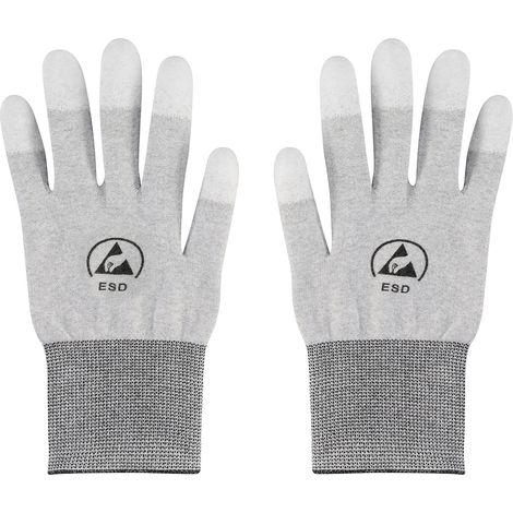 TRU COMPONENTS  ESD-Handschuh mit Beschichtung an den Fingerspitzen Kleider-Größe: XL Polyamidfaser,