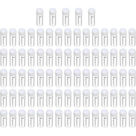 Lot de 80 Tubes à Essai Gradués 5ml, Transparent Cryotubes En Plastique Tubes, Tube de Fiole Congelé en Plastique avec Bouchon à Vis, Flacon Transparent, Tubes à essai en plastique (1/4)