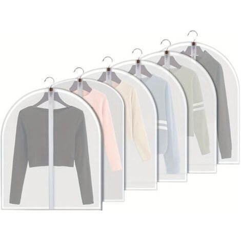 6pcs Clothes Dust Covers Transparent Hanging Clothes Storage Bags (1/5)