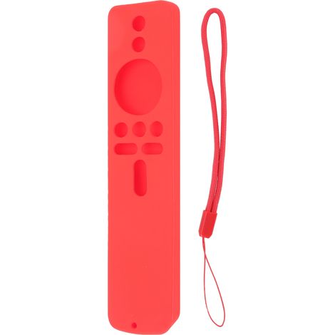 Funda protectora de silicona para el mando a distancia del Xiaomi TV Stick 4K, antideslizante y con cordón, color rojo.