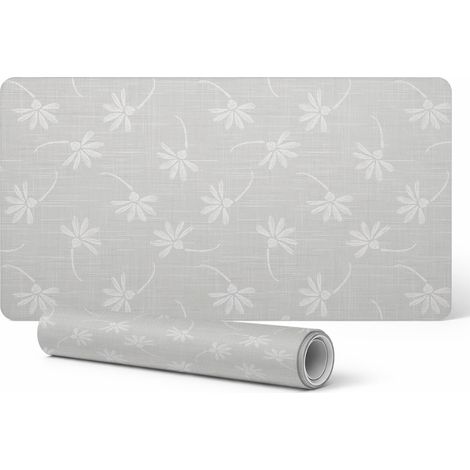 Alfombrilla de rat贸n protectora moderna con estampado floral sobre tela, 90x45 cm.