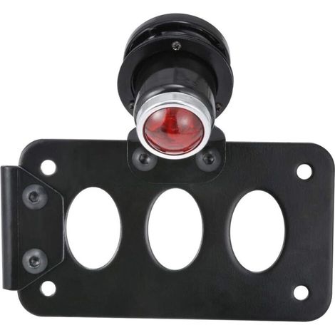 Feu arrière de moto noir Feu de plaque d'immatriculation Len à montage latéral avec support Feu arrière multifonctionnel compatible avec H arley H onda K awasaki B MW Y amaha S uzuki (1/5)