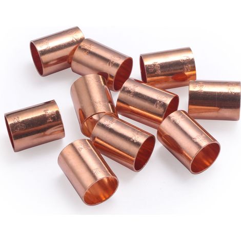 Manguito Doble Hembra Igual de Cobre a Soldar QUICK PLOMBERIE - Ø16 x10 unidades