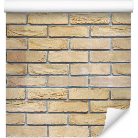 Papel pintado de ladrillo luminoso y moderno para salón y dormitorio, 50x1000 cm. (1/5)