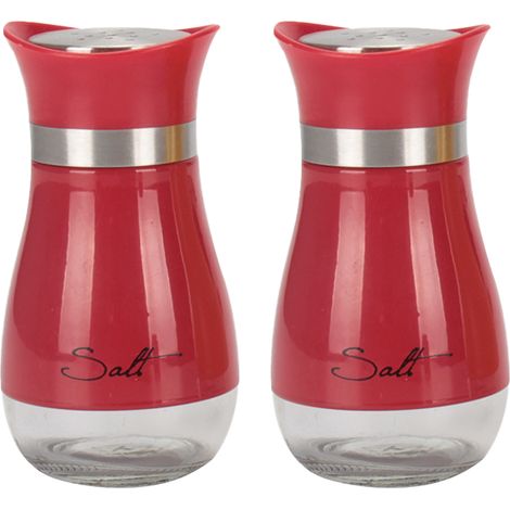 Salt Shaker - Pepper Shaker - Glass Body With Stainless Steel Lid - Kitchen Dining Table Use - Set Of 2 (1/5)