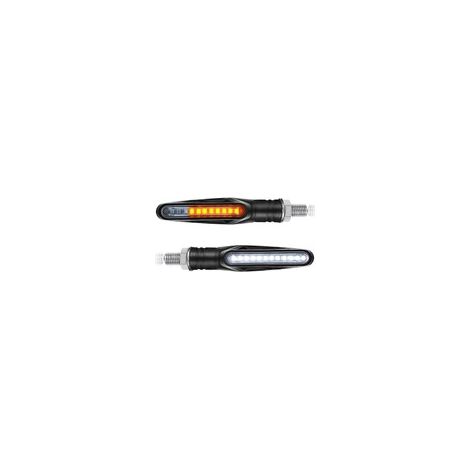 Clignotants + Veilleuse blanche LED défilant Moto Barre séquentielle PM12LED-WHITE