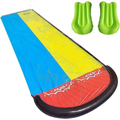 Tapis De Glisse, Toboggan Aquatique pour Enfants avec 2 Crash Pad (1/4)