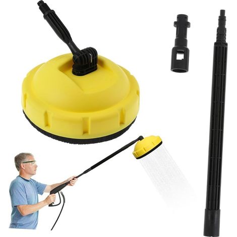 Brosse Rotative Karcher,Accessoire Nettoyeur Haute Pression pour Karcher K1 K2 K3 K4 K5 K7,Nettoyeur de Surface avec Manche Télescopique pour Terrasse & Sol,Brosse de Nettoyage (1/5)