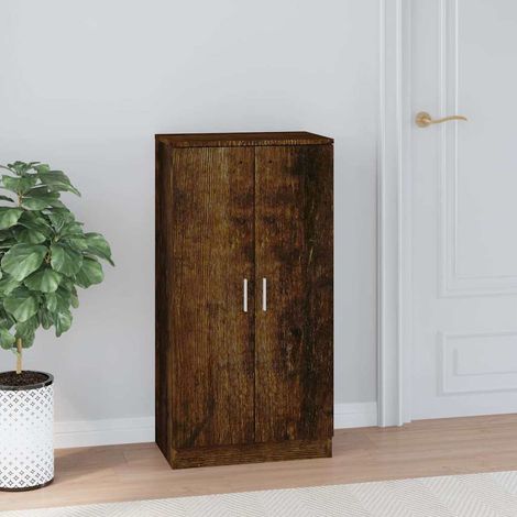 vidaXL Zapatero madera contrachapada roble ahumado 55x35x108 cm (1/5)