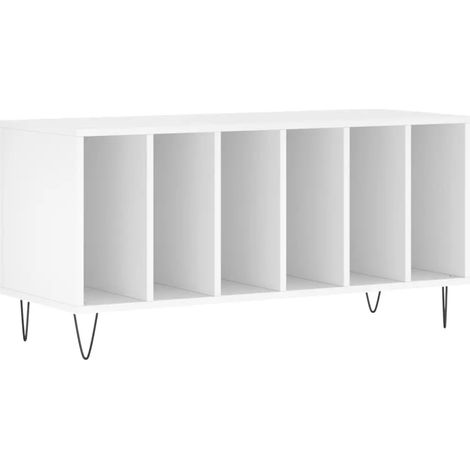 Mueble para discos clásico y práctico 100 x 38 x 48 cm madera de ingeniería blanca 020049146 (1/5)