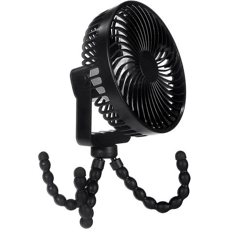 Wiederaufladbarer Tischventilator mit Nachtlicht, 2000 mAh, Luftkühler